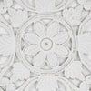 Hand-Carved Square Floral Wood Medallion – White (30”)